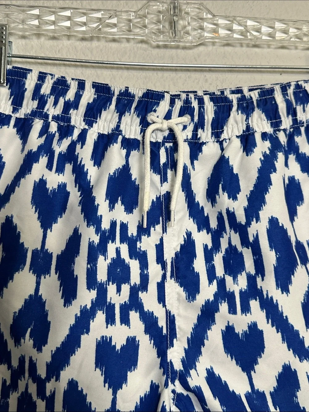 Janie and Jack Blue White Swim Shorts Youth Size 12 Lined‎ Swimwear Trunks